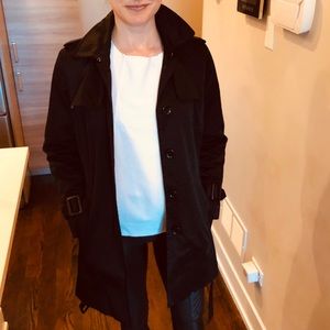 Stylish Black Tench Coat